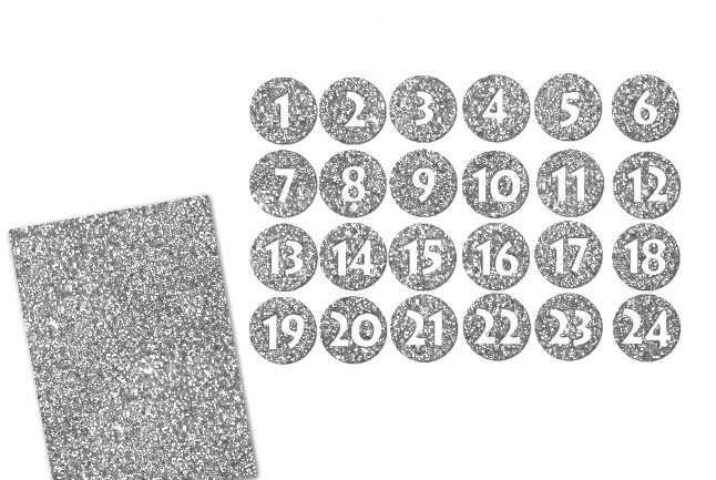Glitzer Adventszahlen Kreis