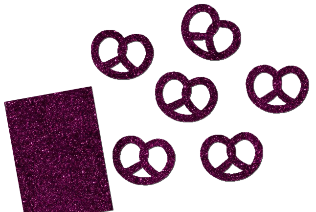 Glitzer Brezel Set 6 Stück