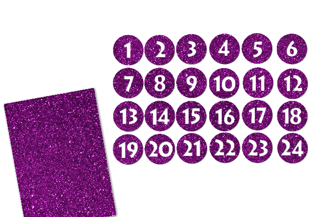 Glitzer Adventszahlen Kreis
