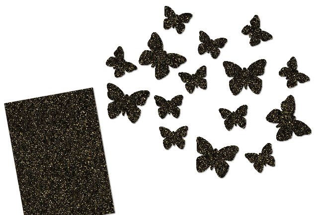 Glitzer Schmetterlingen-Set 15 teilig