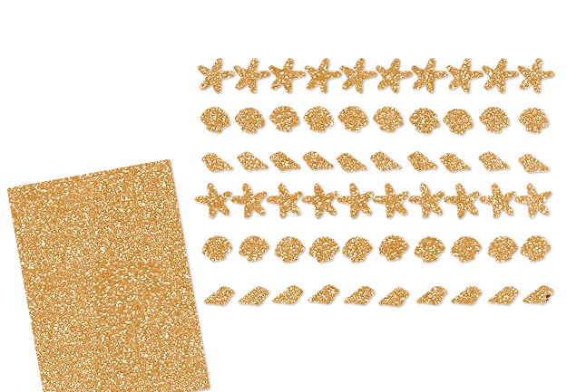 Glitzer Maritim Set  - Seesterne Muscheln Schnecken