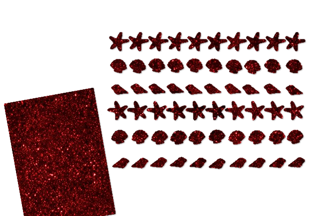 Glitzer Maritim Set  - Seesterne Muscheln Schnecken