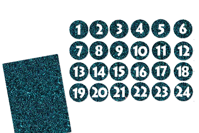 Glitzer Adventszahlen Kreis