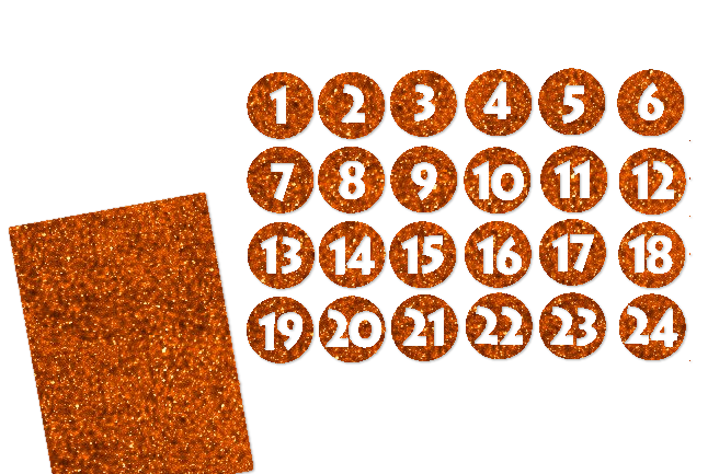 Glitzer Adventszahlen Kreis