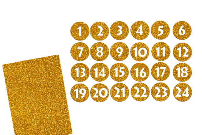 Glitzer Adventszahlen Kreis