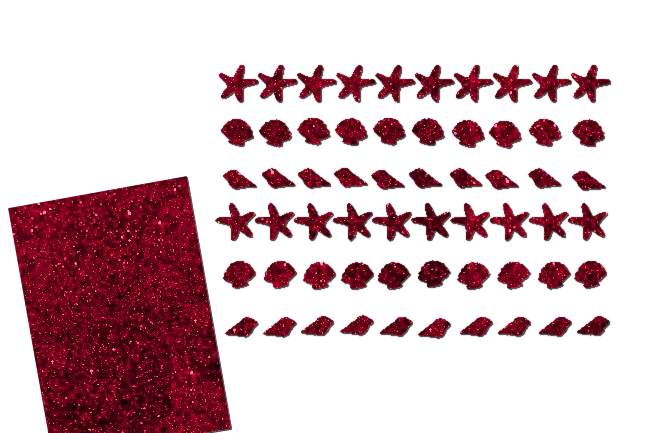 Glitzer Maritim Set  - Seesterne Muscheln Schnecken