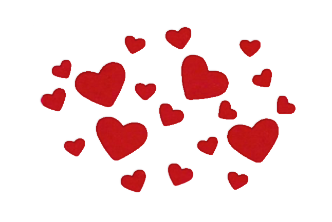 Herzen-Set Flock samtig weich 20 Stück