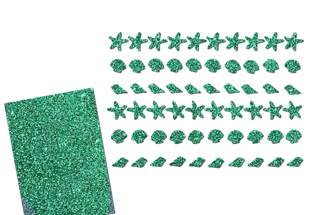 Glitzer Maritim Set  - Seesterne Muscheln Schnecken