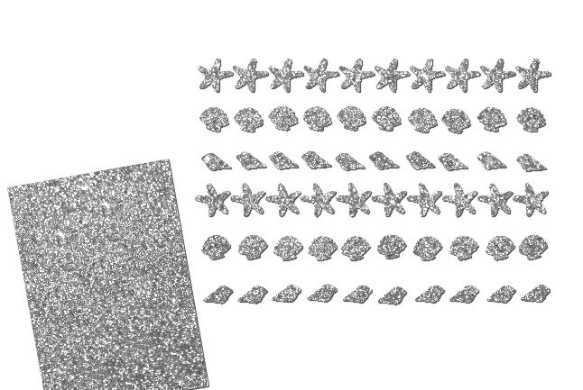 Glitzer Maritim Set  - Seesterne Muscheln Schnecken