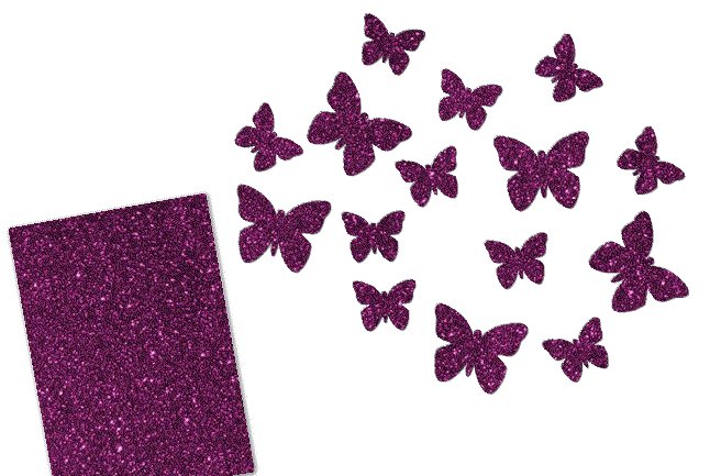 Glitzer Schmetterlingen-Set 15 teilig
