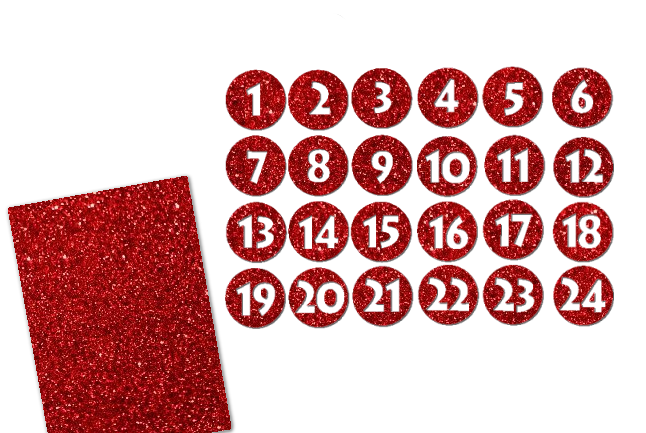 Glitzer Adventszahlen Kreis