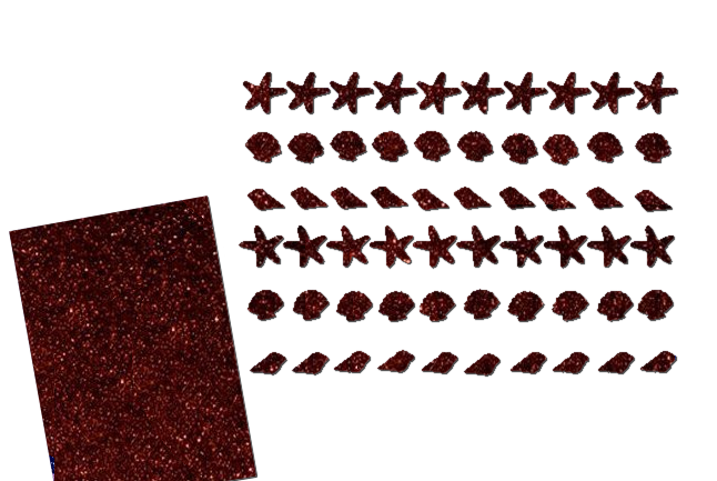 Glitzer Maritim Set  - Seesterne Muscheln Schnecken