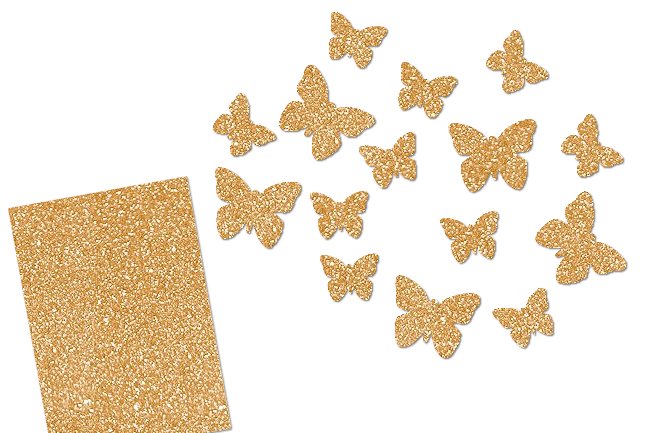 Glitzer Schmetterlingen-Set 15 teilig