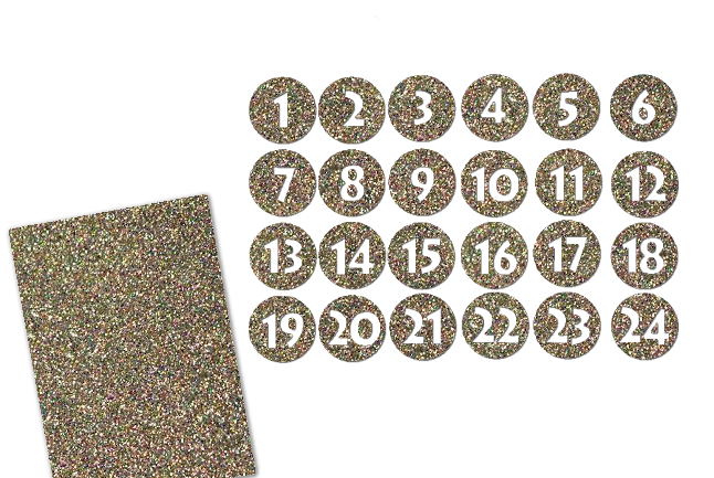 Glitzer Adventszahlen Kreis