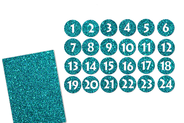 Glitzer Adventszahlen Kreis