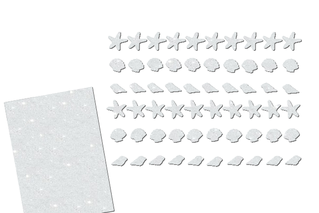 Glitzer Maritim Set  - Seesterne Muscheln Schnecken