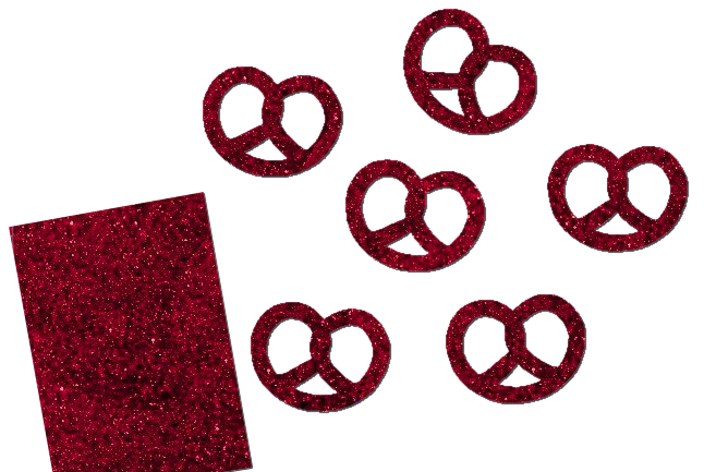 Glitzer Brezel Set 6 Stück