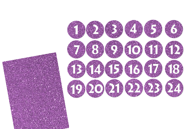 Glitzer Adventszahlen Kreis