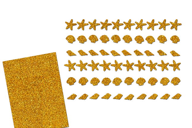 Glitzer Maritim Set  - Seesterne Muscheln Schnecken