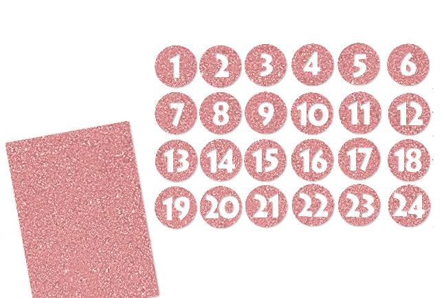 Glitzer Adventszahlen Kreis