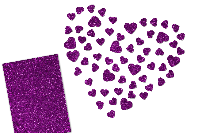 Glitzer Herzen-Set 60 Stück pink 