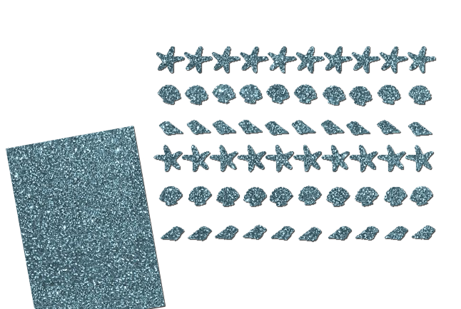 Glitzer Maritim Set  - Seesterne Muscheln Schnecken