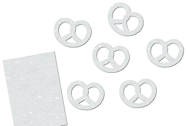 Glitzer Brezel Set 6 Stück