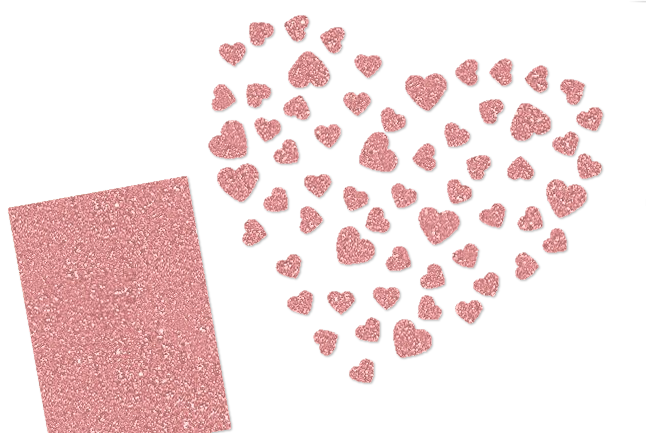 Glitzer Herzen-Set 60 Stück pink 