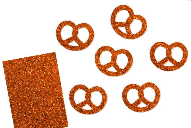 Glitzer Brezel Set 6 Stück