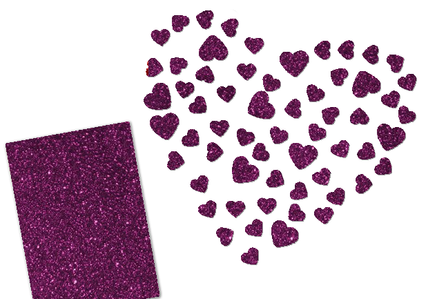 Glitzer Herzen-Set 60 Stück pink 