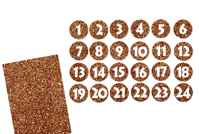 Glitzer Adventszahlen Kreis