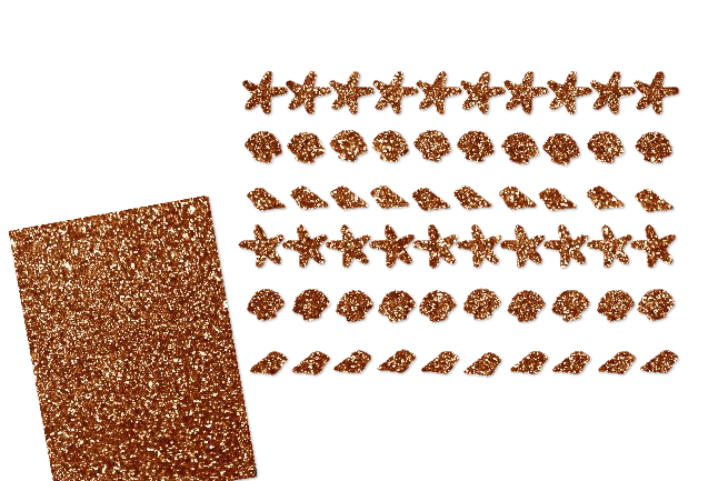 Glitzer Maritim Set  - Seesterne Muscheln Schnecken