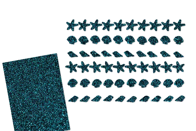 Glitzer Maritim Set  - Seesterne Muscheln Schnecken