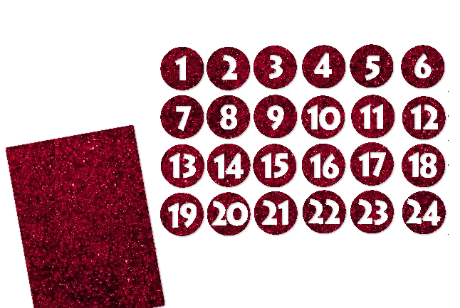 Glitzer Adventszahlen Kreis
