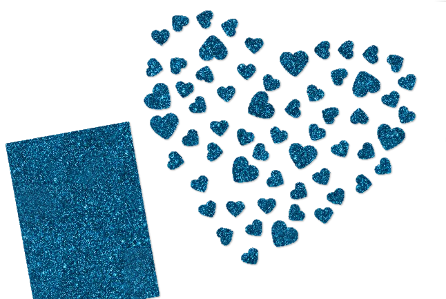 Glitzer Herzen-Set 60 Stück pink 