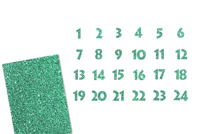 Glitzer Adventszahlen