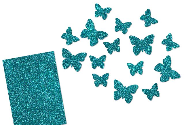 Glitzer Schmetterlingen-Set 15 teilig