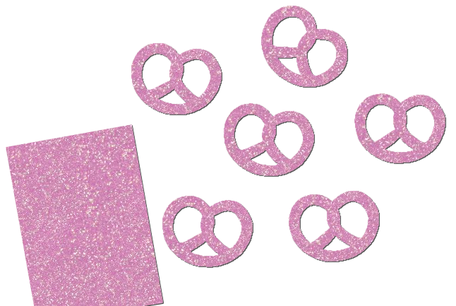 Glitzer Brezel Set 6 Stück