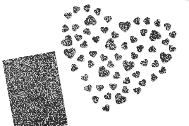 Glitzer Herzen-Set 60 Stück pink 