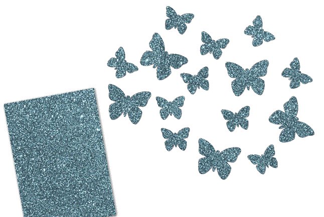 Glitzer Schmetterlingen-Set 15 teilig