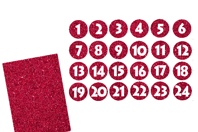 Glitzer Adventszahlen Kreis