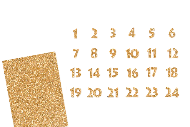 Glitzer Adventszahlen