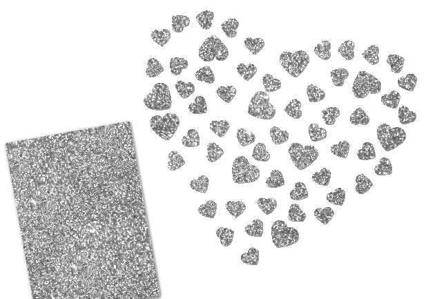 Glitzer Herzen-Set 60 Stück pink 
