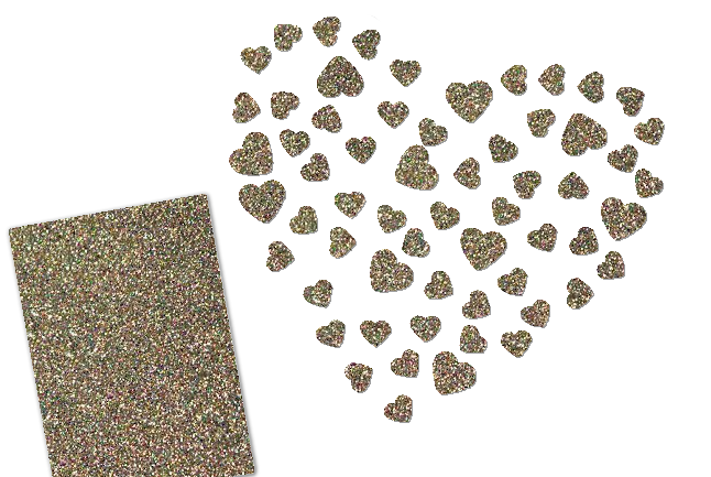 Glitzer Herzen-Set 60 Stück pink 