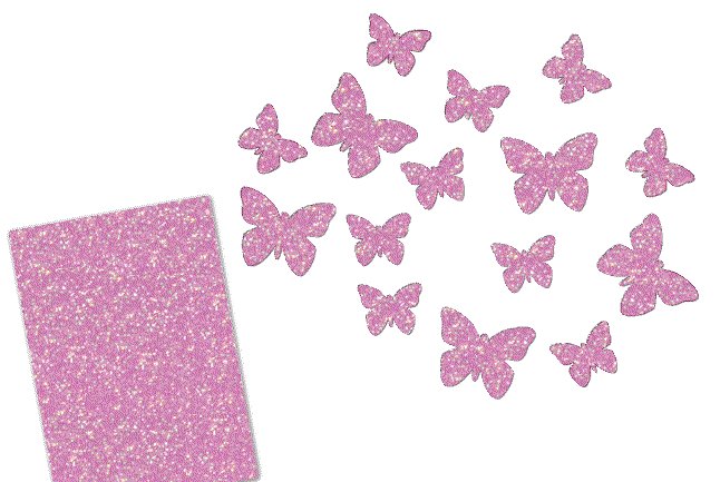 Glitzer Schmetterlingen-Set 15 teilig