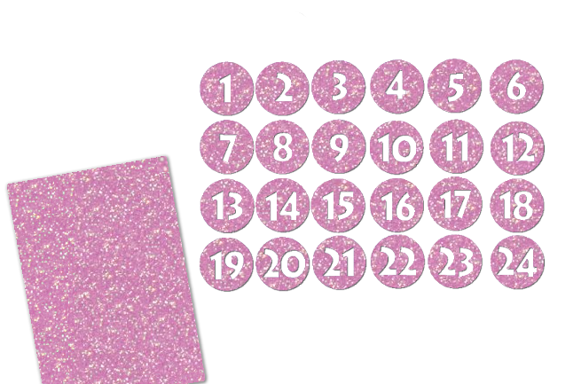 Glitzer Adventszahlen Kreis