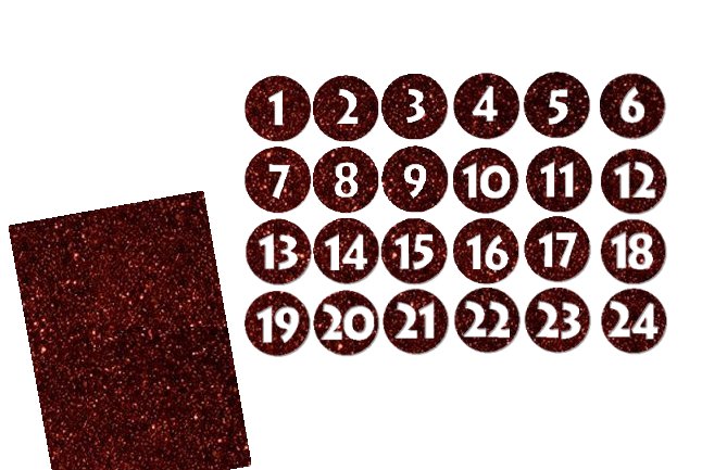 Glitzer Adventszahlen Kreis