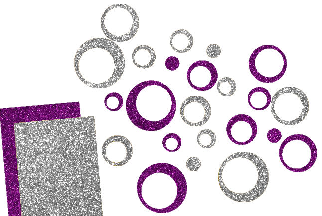 Glitzer Kreise-Set 24 Stück
