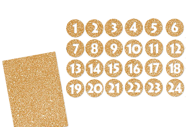 Glitzer Adventszahlen Kreis