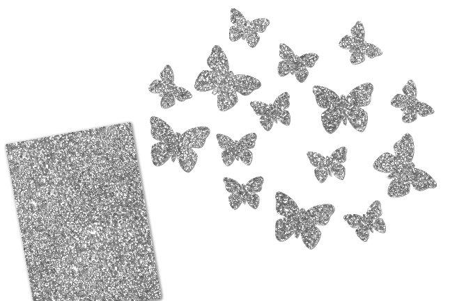 Glitzer Schmetterlingen-Set 15 teilig